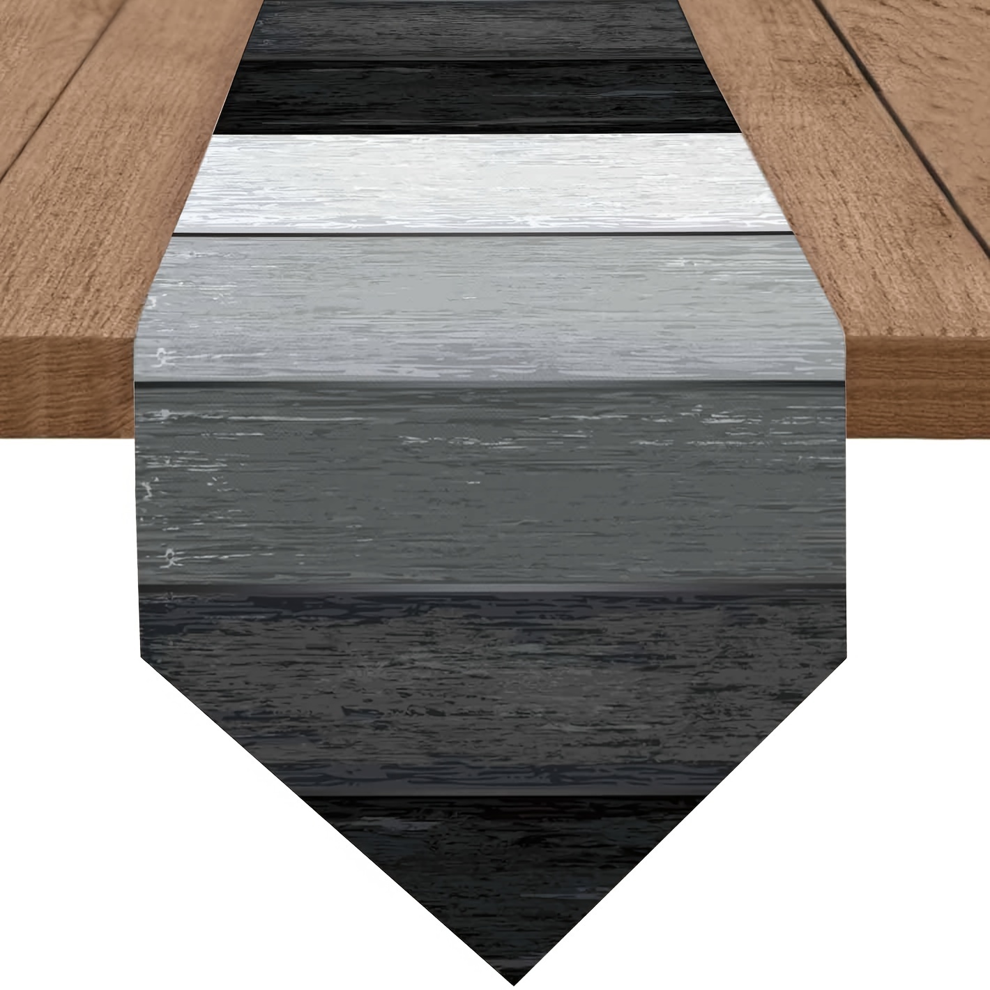 1pc, Grey Farmhouse Dresser Scarf Table Decoration Wedding Party/graduation/banquet Gradient Grey Stripe Geometry Art