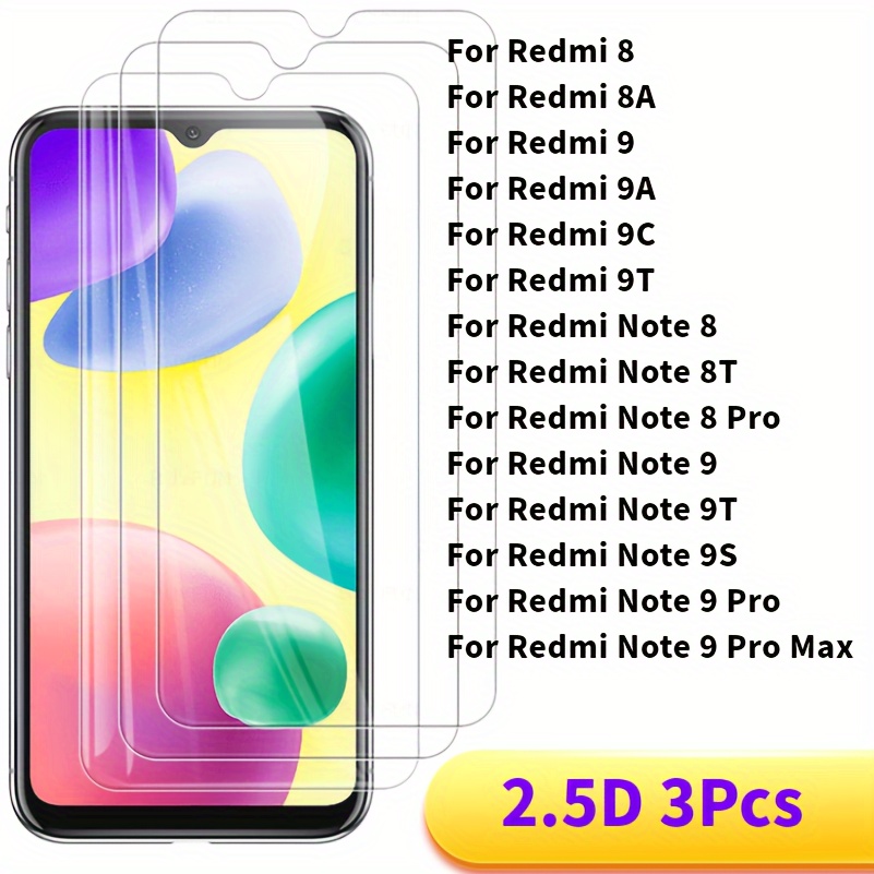 

2.5d Edge 9h Full-tempered Glass Screen Protector For Xiaomi Redmi 8/8a/9/9a/9c/9t, Redmi Note 8/8t/9/9t/9s, Pro Max - High Transparency, Smooth Surface