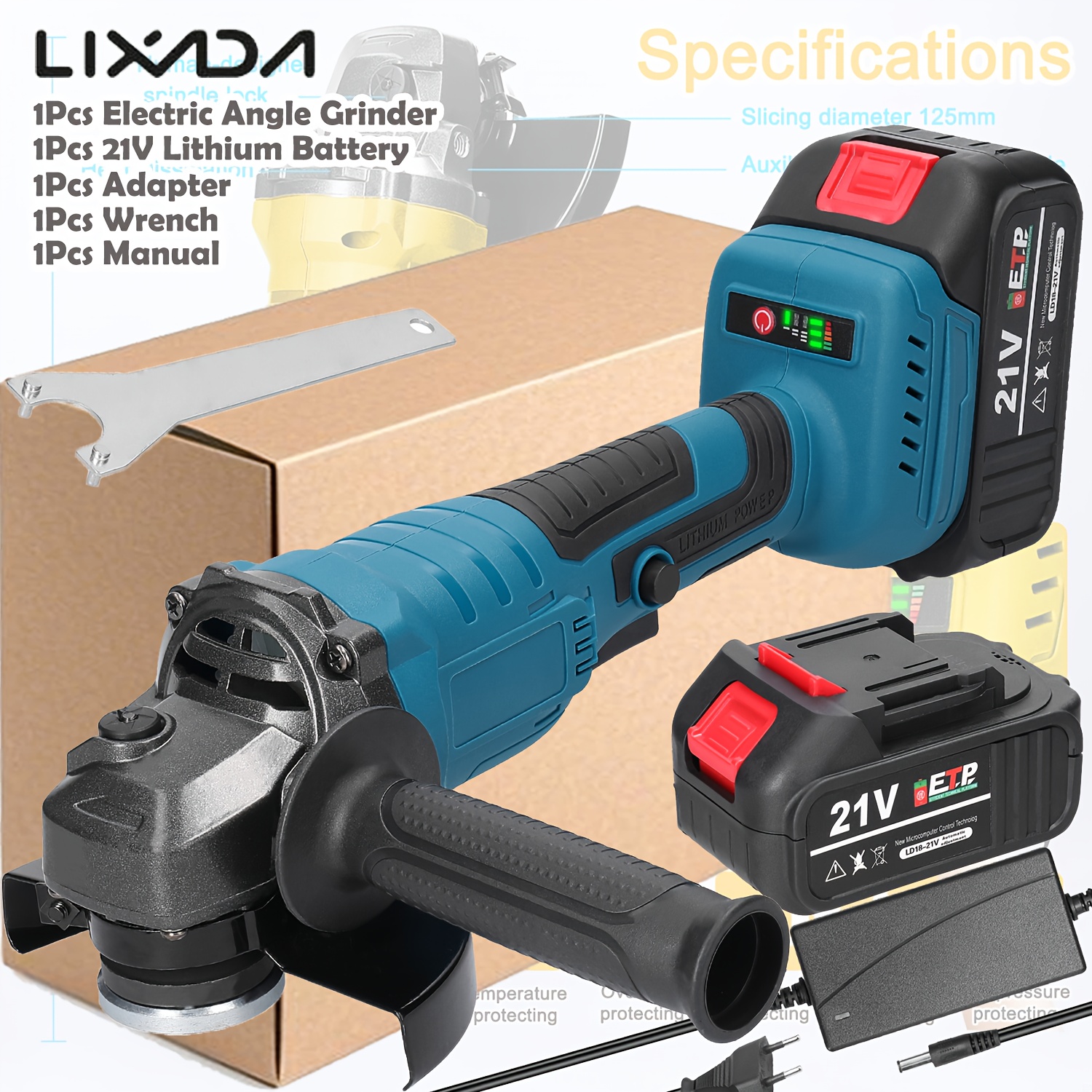 Haakse Slijper E23882EU-1, Veelzijdige Slijptool, Ergonomisch Ontwerp, Duurzaam Kunststof Behuizing