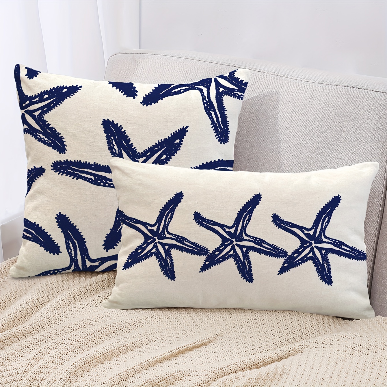 

1pc, Modern Starfish Pillow Cover For Sofa, Living Room, Bed, Couch - Soft And Stylish Home Decor,without Pillow Insert