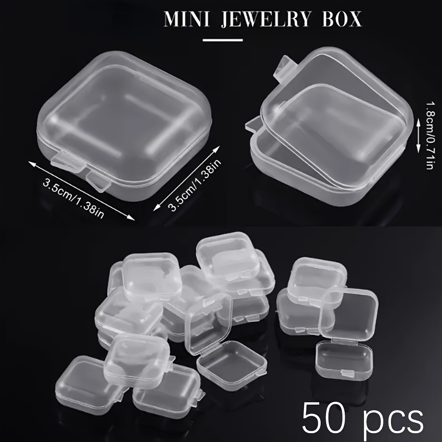 Image of 50pcs Anti-oxidation Storage Boxes For Business Travel Carrying Medicine Boxes Home Mini Jewelry Boxes Small Earring Necklace Storage Boxes