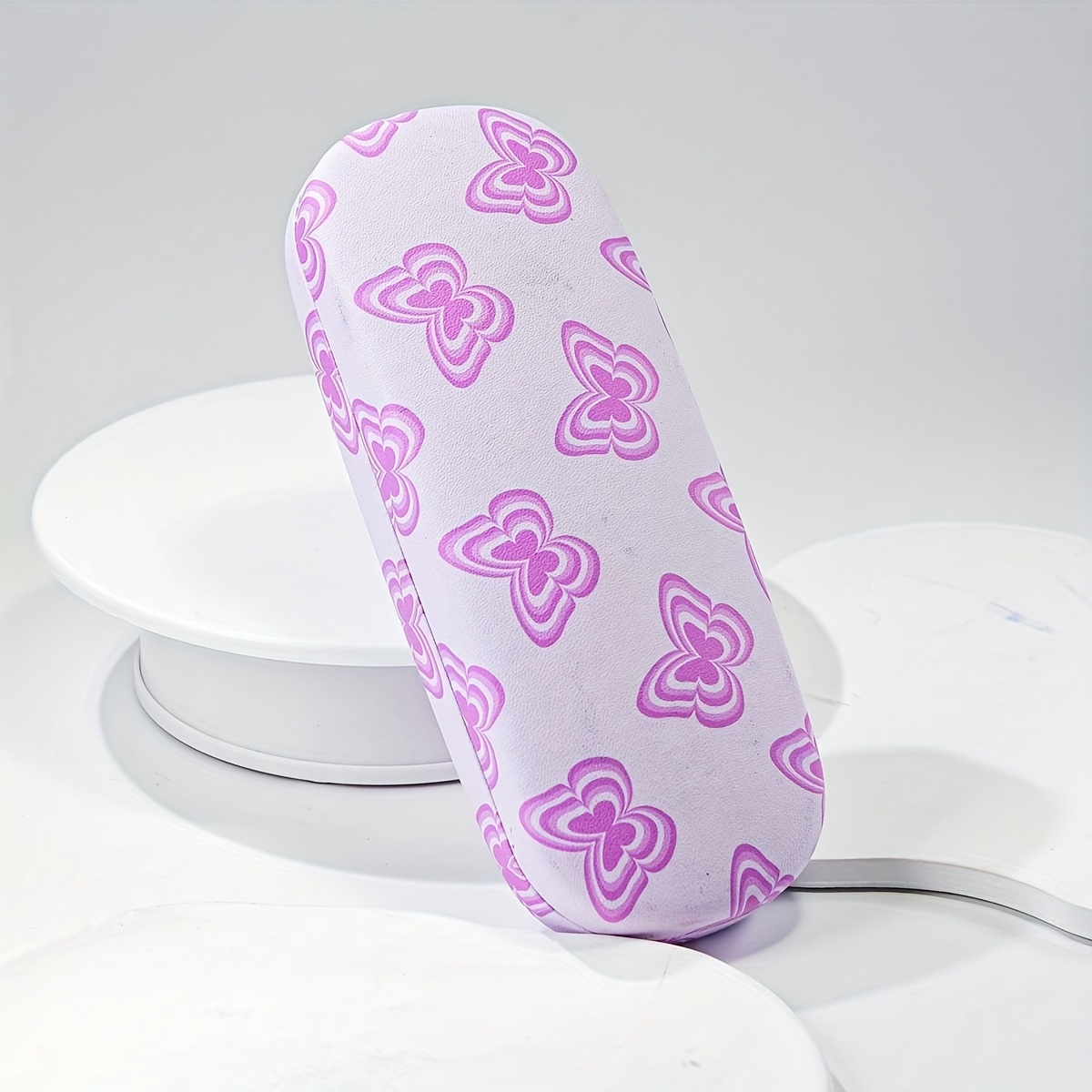 Iridescent Gradient Base Multicolor Butterfly All-Over Print Glasses Case