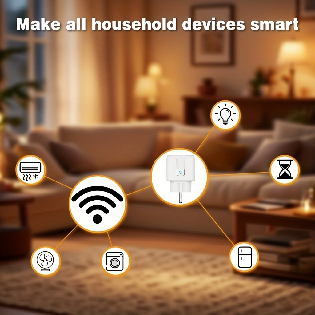 Priza inteligentă tuya wifi cu ștecher european 16a, activare vocală prin alexa și google home, control de la distanță prin aplicație, funcție timer și monitorizare a consumului de energie