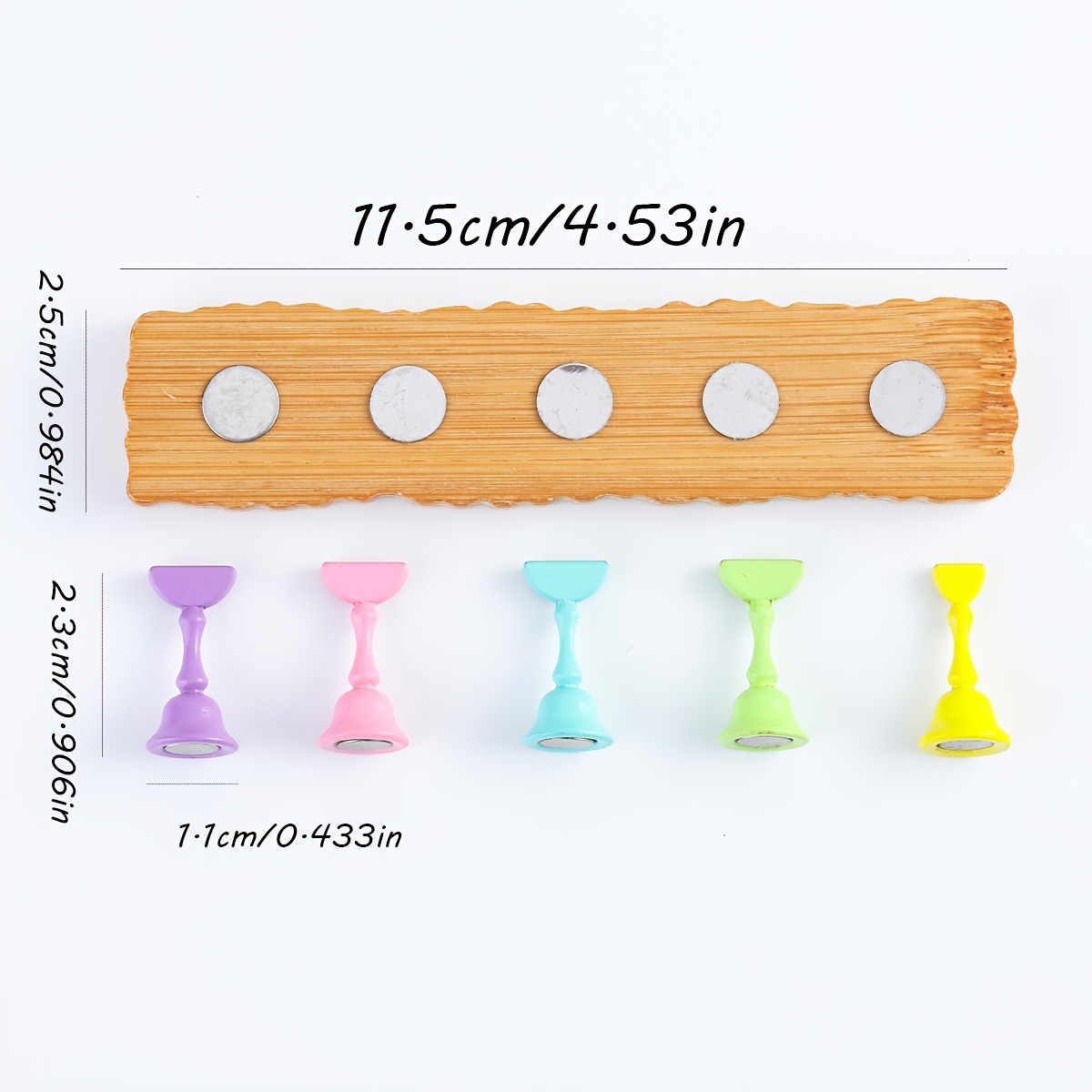 Macaron Bamboo Base Nail Art Practice Stand
