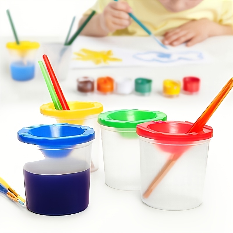10pcs of paint brush cleaning cups   5 lids brush cleaning cups special paint cleaning cups separate paint cleaning cups   with   lids   are ideal   for beginners of watercolor acrylic and oil painting