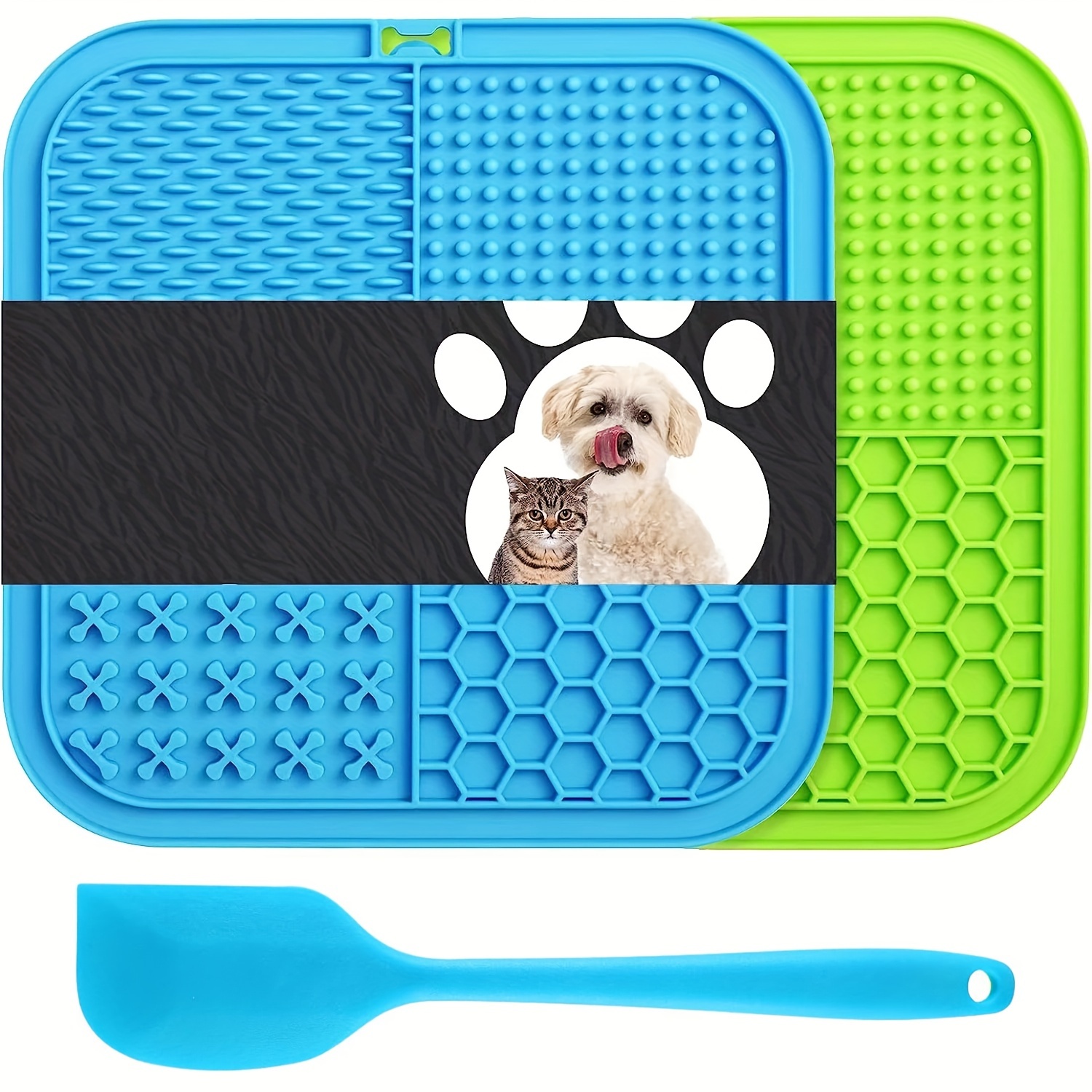 

Silicone Slow Feeder Dog Mat - 8"x8" Pet Placemat For , Grooming & Bathing , Natural Rubber Lick Pad For Habits