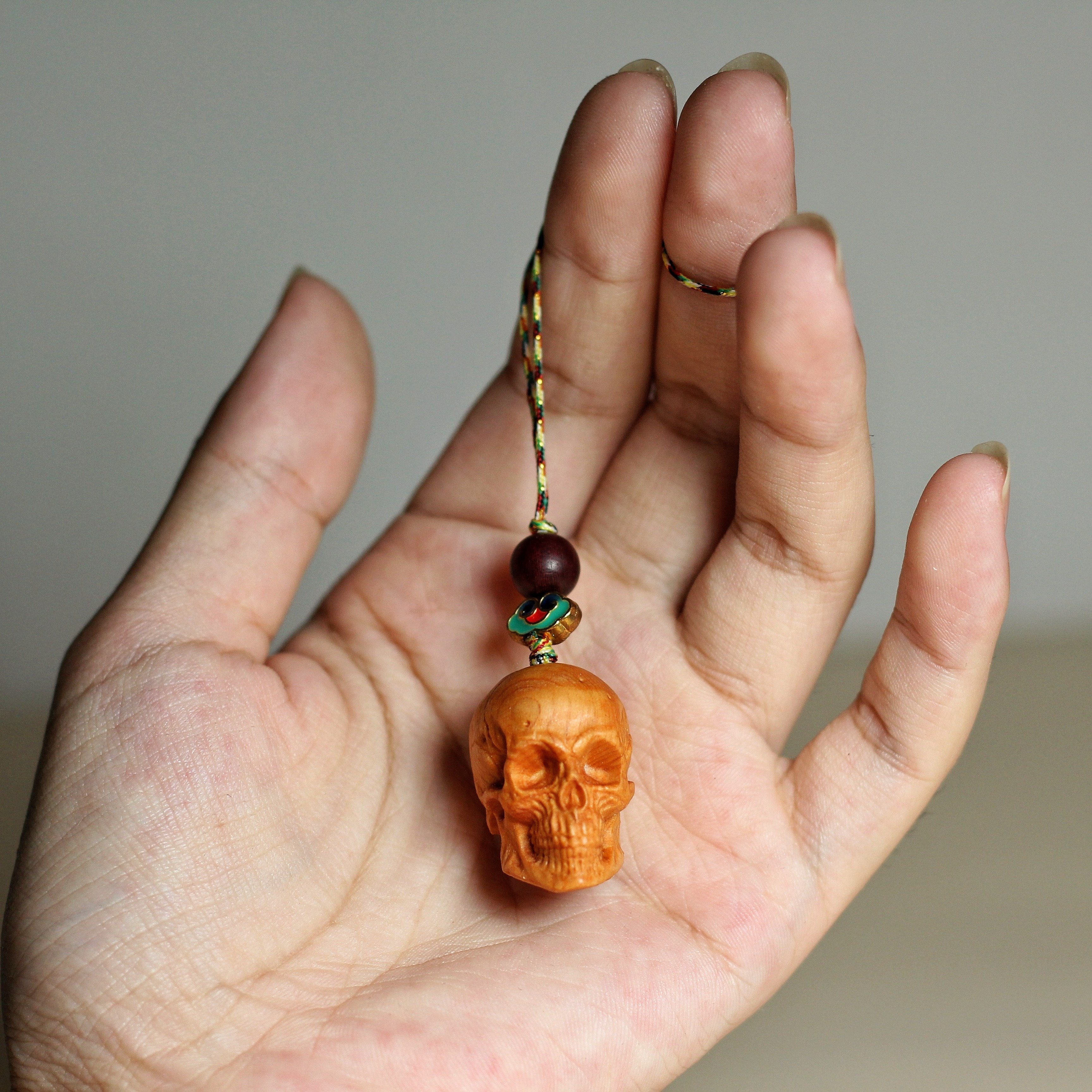 Image of Vintage Wooden Charm Pendant, Pine Wood, Non-electric Mobile Accessory, Halloween Decor Gift, No Feathers - Pack Of 1