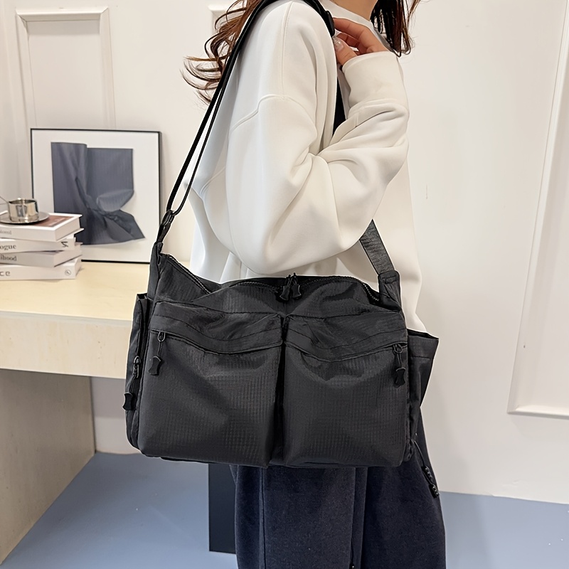 TEMU Unisex Crossbody Bag, Casual Shoulder Bag, Crossbody Bag For Female College Students, Large-capacity Lightweight Nylon Commuter Shoulder Bag,