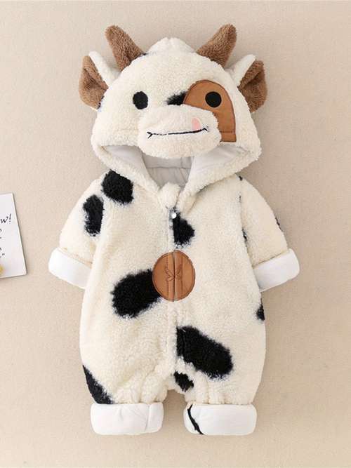 SEAUR - Newborn Baby Fleece Jumpsuit Infant Toddler Warm Romper Girls