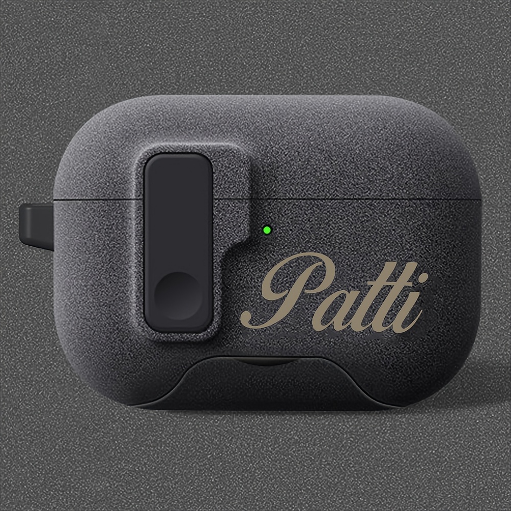 TEMU [customized] Personalized Initials Letters Custom Lock Pop-up Earphone Case Earphone Diy Case For Airpods 1 2 3 4 Pro 2 Pro 3 Luxury Cover