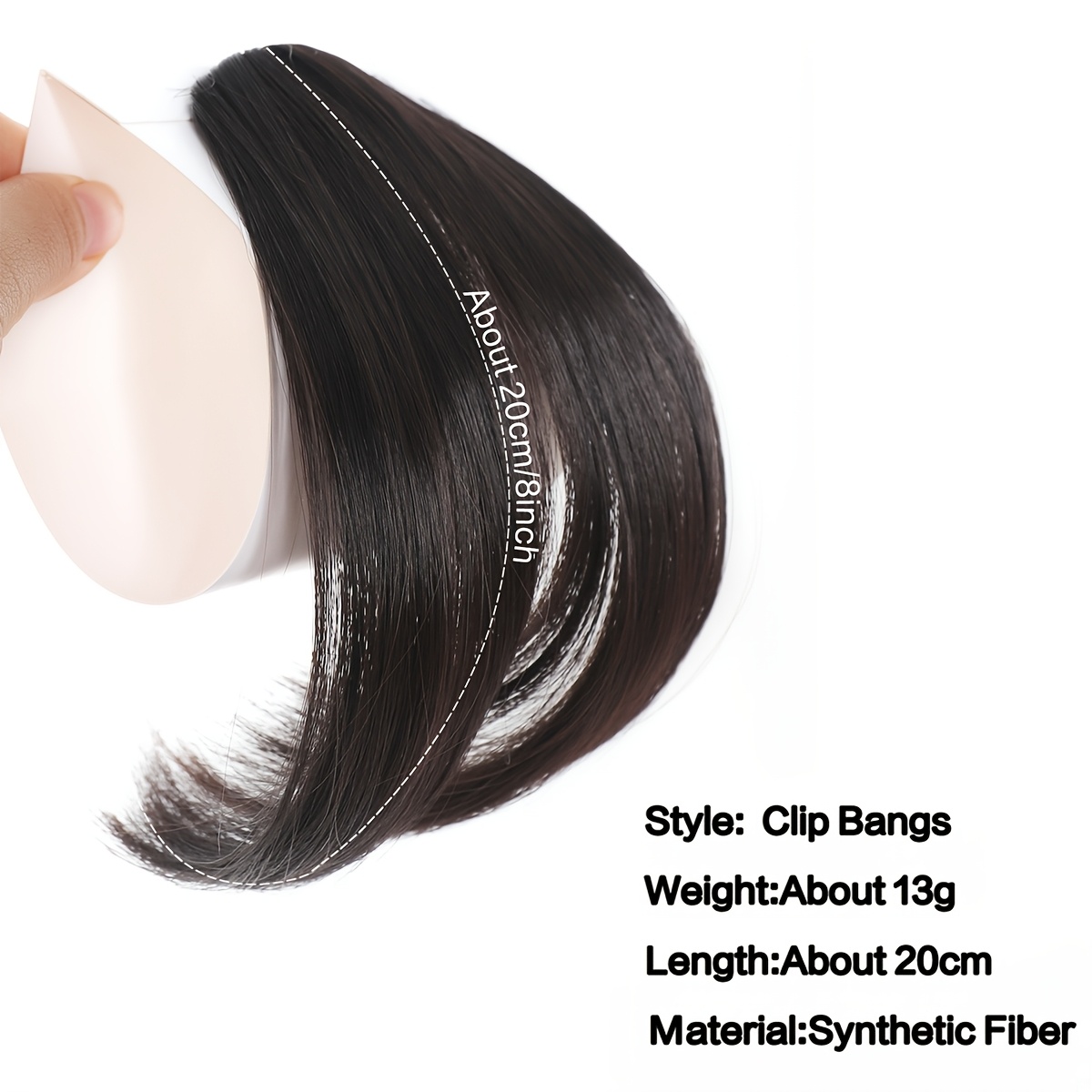 chic look elegant brown blonde clip in bangs wig for women fluffy synthetic hair with   fringe high temperature resistant versatile styling options short hair wig details 4