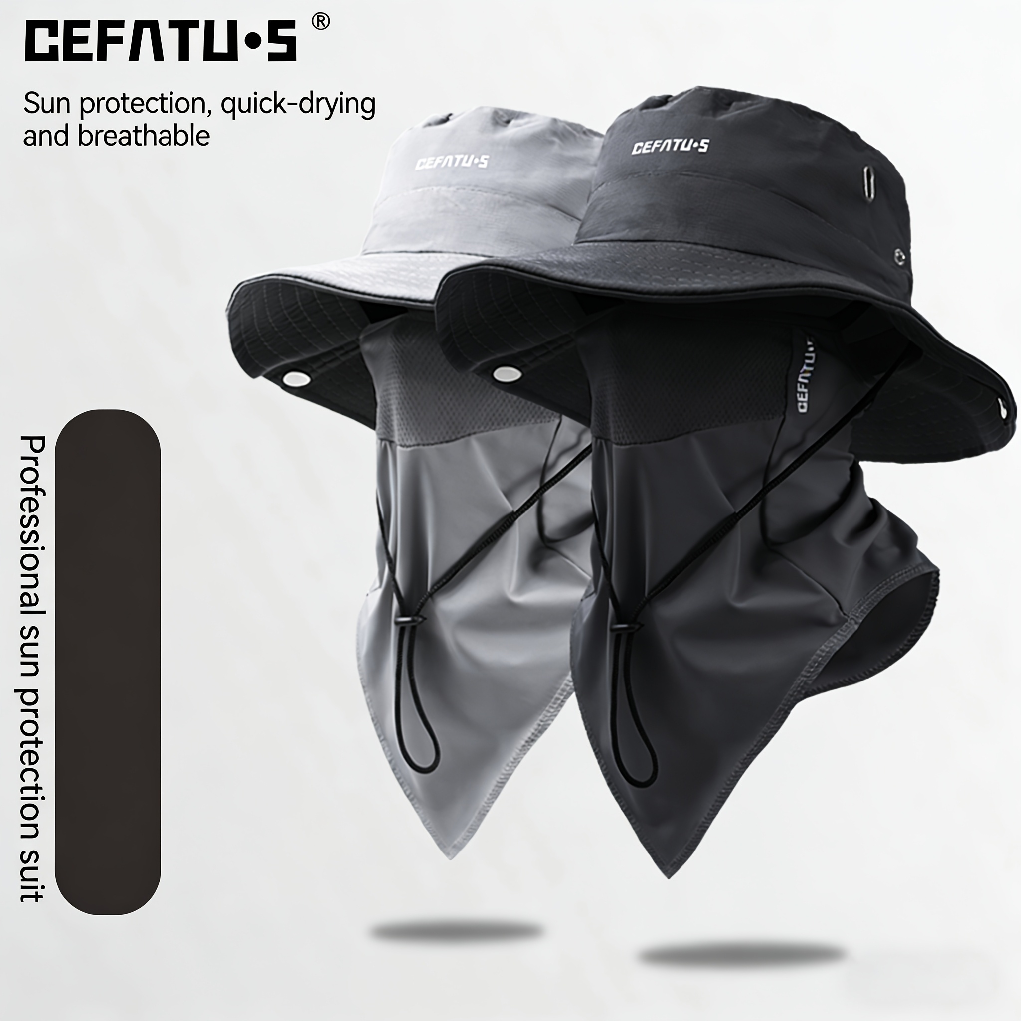 1pc (hat) / 2pcs (one Hat + One Mask) Multifunctional Outdoor Cap, Universal for Men and Women, Stylish Shade Cap - Wide-edged Cap, Adjustable Pull Rope, Ideal for Outdoor Sports, Fishing, Hiking and Camping | Beach Cap
