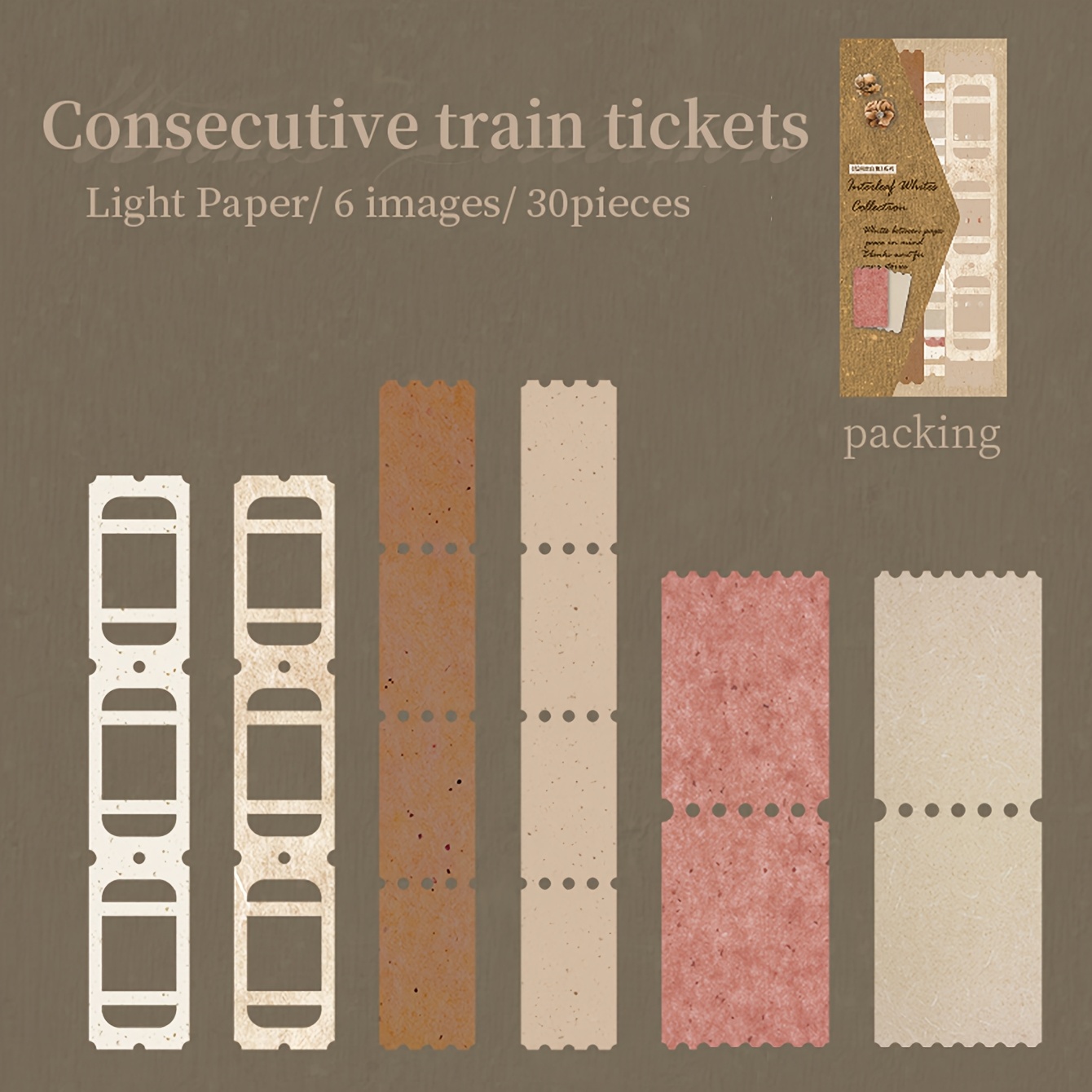 30 Sheets Retro Hollow Label Material Paper for Scrapbooking