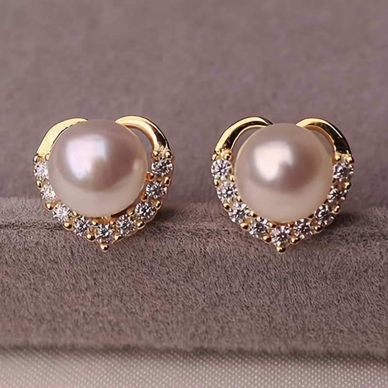 E-shop Elegante Einfassung Ohrringe Herz Ohrstecker für Damen Party Hochzeiten Feiertage Tägliche Feiertage Schmuck Geschenke für , Ohne Batterie