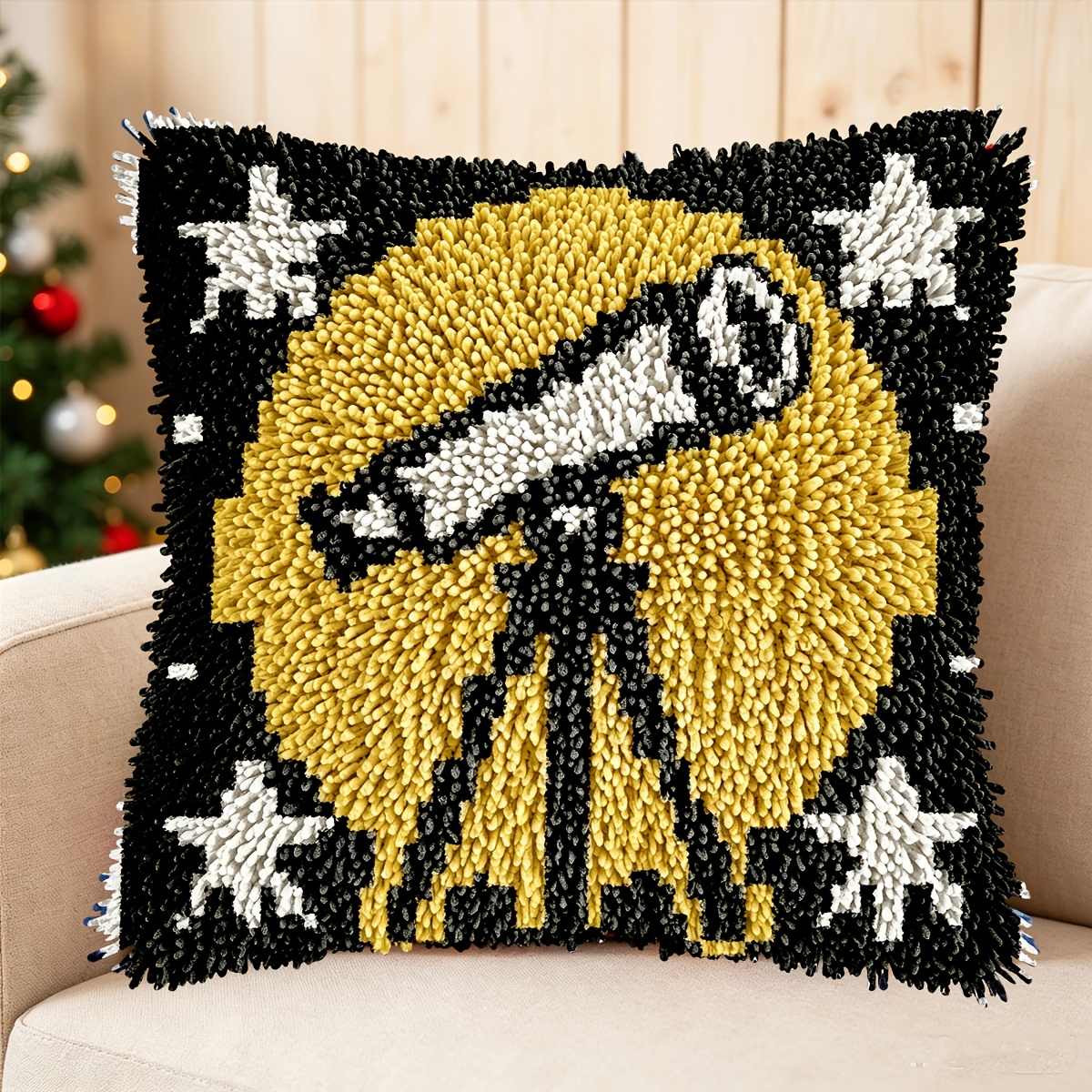Pillow Plant Latch Hook Kit with Telescope Pattern, DIY Set