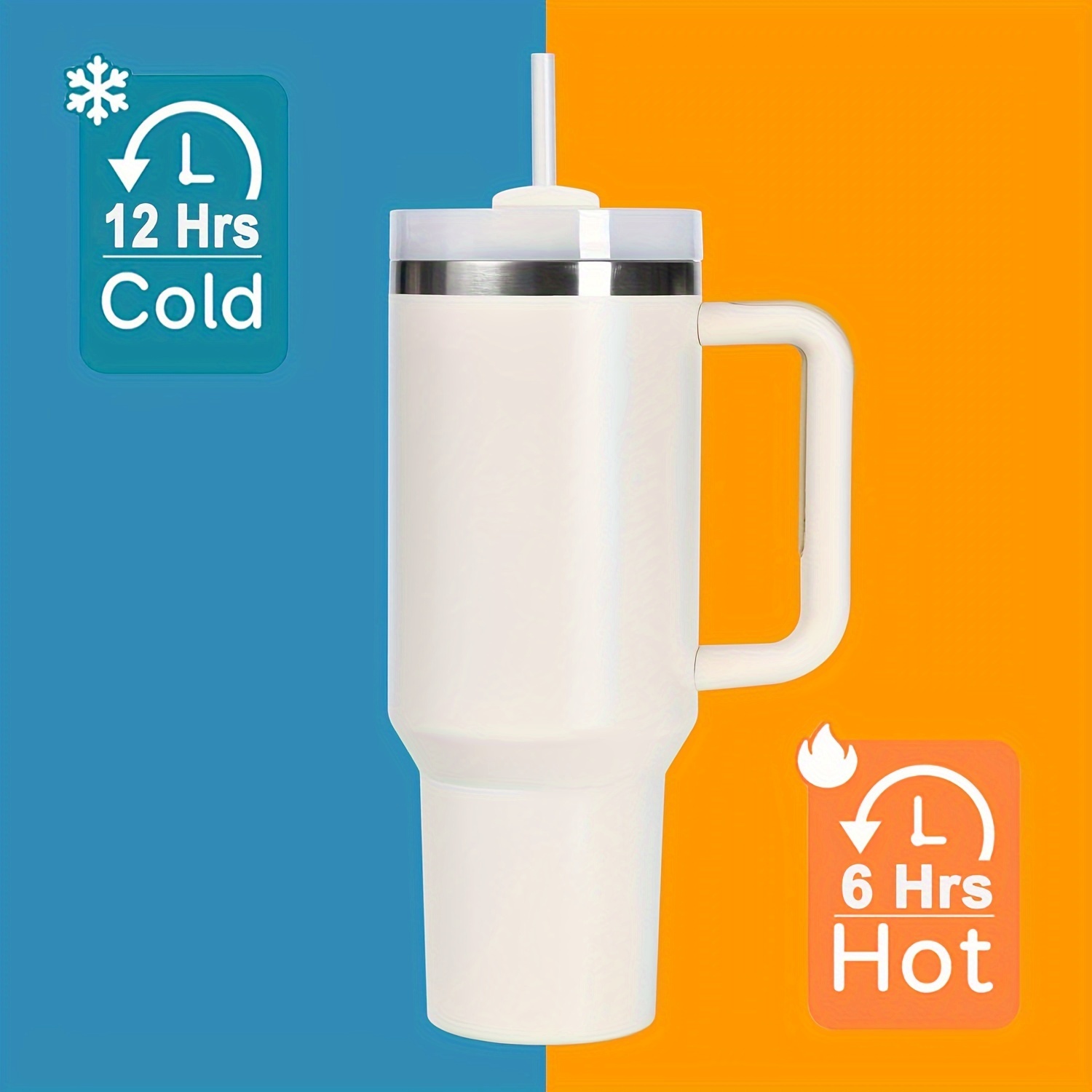 EQARD Bicchiere da Viaggio con Manico Cannuccia Tazza Termica Caffè con  Coperchio Prova di Perdite Acciaio Inox Termos Caffè Isolato per Bevande  Calde e Fredde Senza BPA : : Casa e cucina