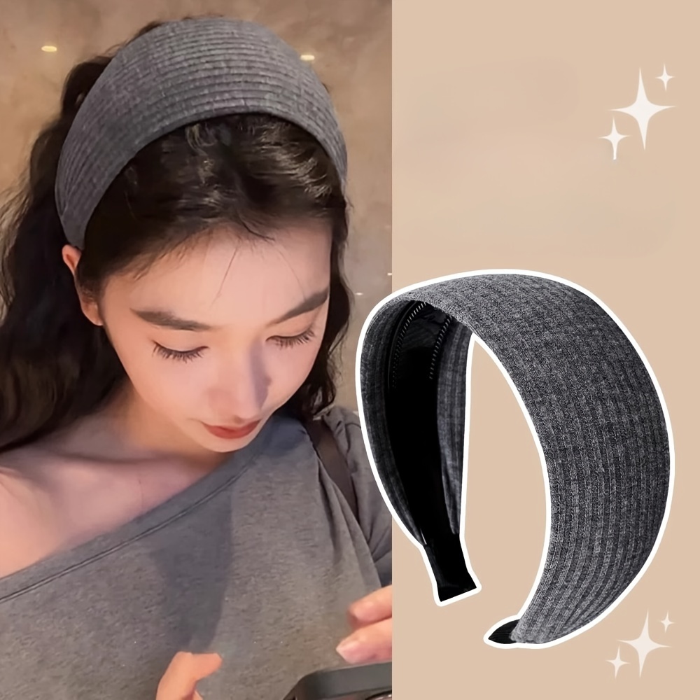 

2pcs Chic Wide Headbands For Women - Vintage-inspired, Non-slip, Polyester Knit Hair Bands - & Valentine's Day