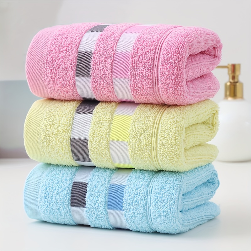 

3pcs & Absorbent Towels - Striped, - For Bathroom Use