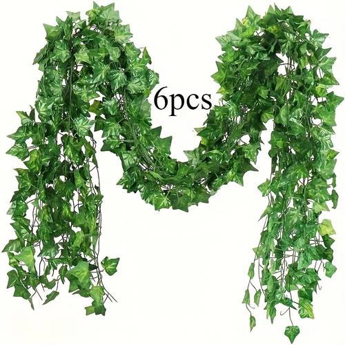 6pcs lifelike artificial ivy garland plastic foliage with detailed leaves for weddings parties and home decor no power needed featherless party decor natural durable decoration floral party decorations christmas