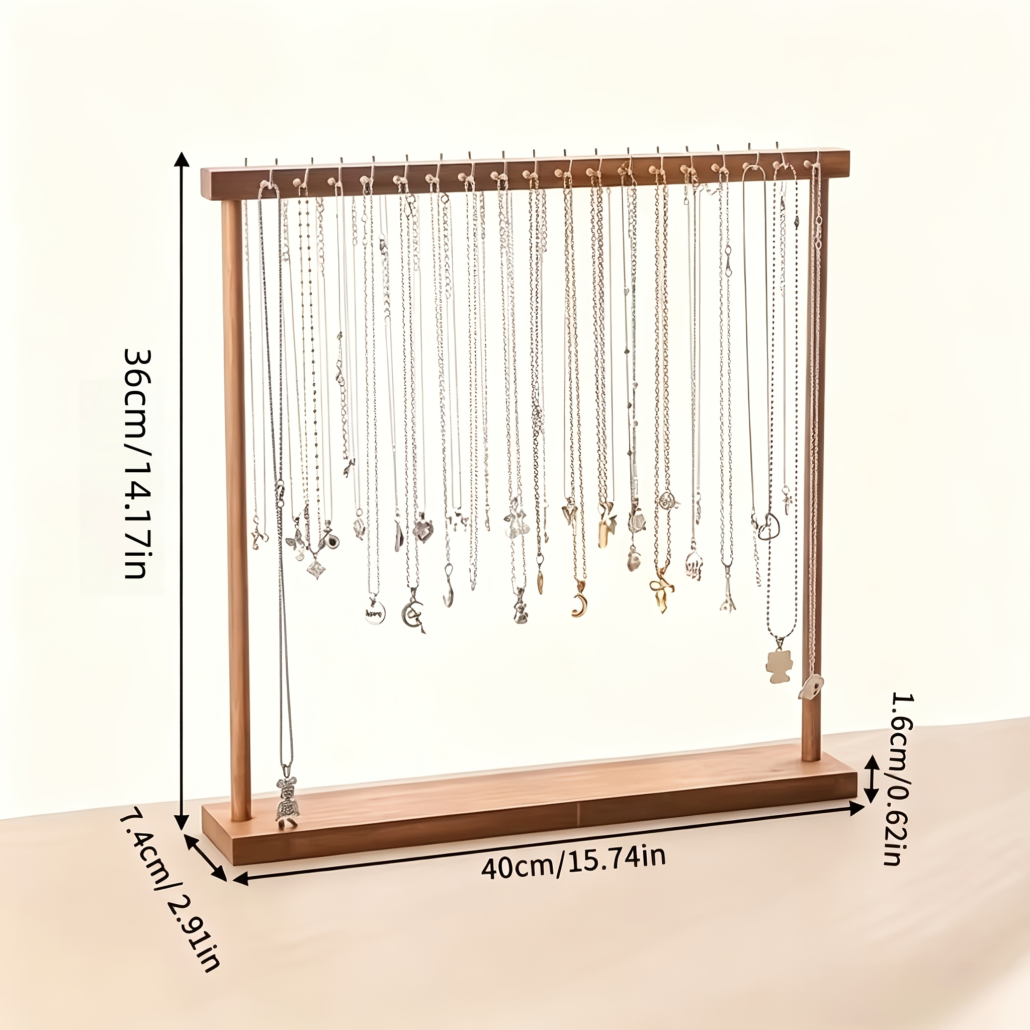 TEMU 24 Hooks/ 36 Hooks, Multi-hook Jewelry Display Stand - Country-style Jewelry Storage Box, Suitable For Home Decoration, Boutiques And Retail
