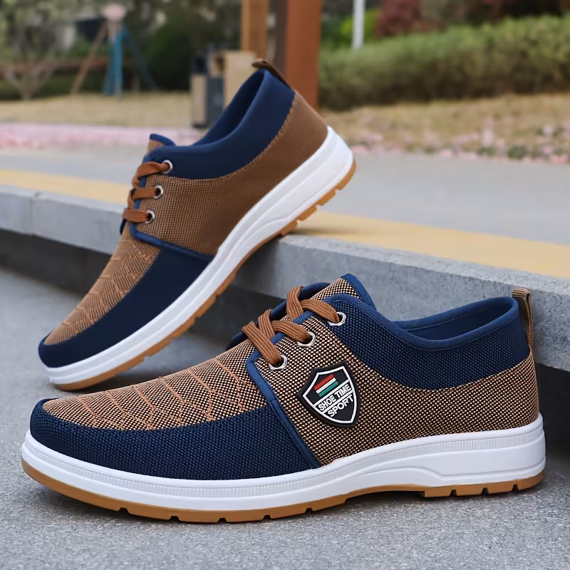 mens solid color solid sneakers lightweight low top lace up sneakers suitable for training outdoor daily wear cushioned sole breathable fabric upper casual sneakers no Product details 4
