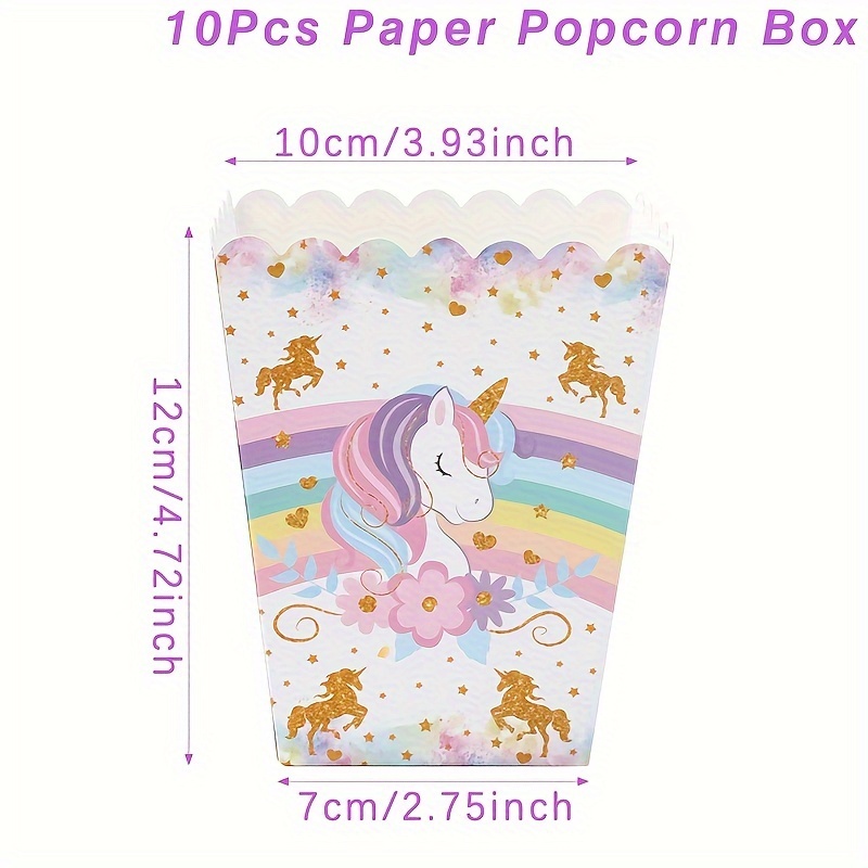 Image of Gift For Her/him Set Of 10, Unicorn-themed Gift Box, Rainbow Unicorn Gift Box, Popcorn Gift Box, Decorations For Unicorn-themed Parties, Baby Shower Decorations, Birthday Party Supplies