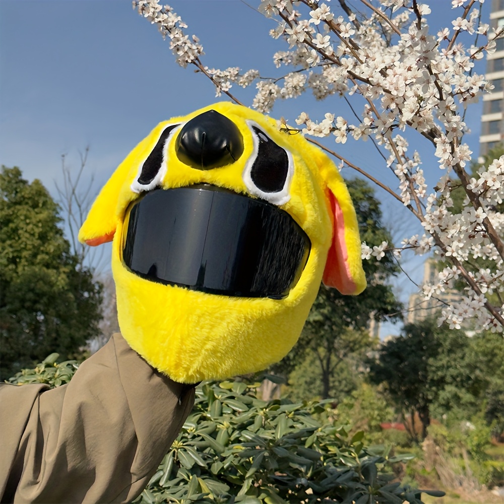 cute cartoon plush helmet cover vibrant yellow Temu Pakistan