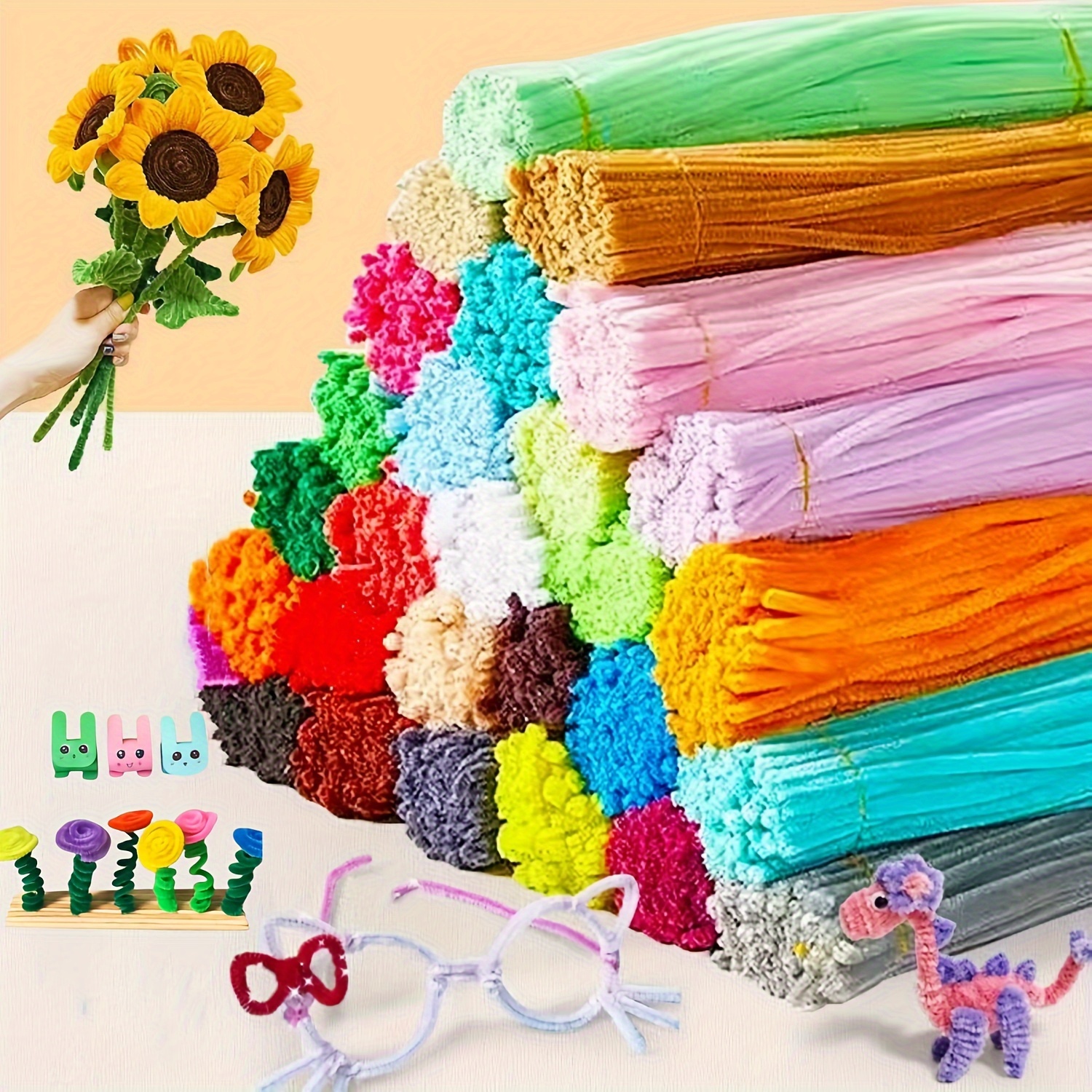 Zlulary 200 Pcs Pipe Cleaners Craft, Pipe Cleaners Chenille Stem, Pipe