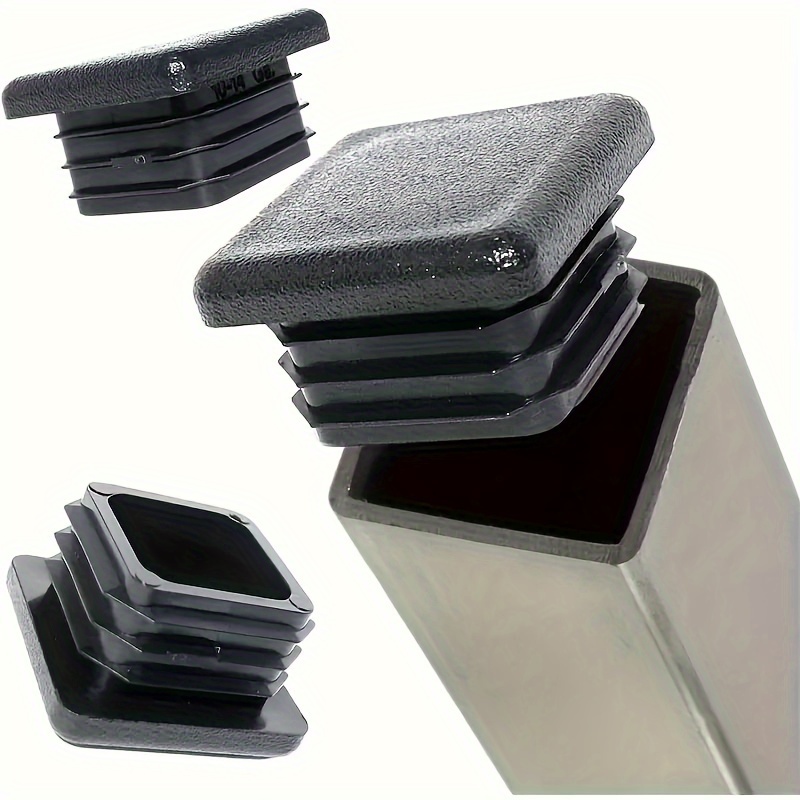 

10pcs Black Plastic End Caps For Square Tubing, Pp Material, Suitable Post End Cap