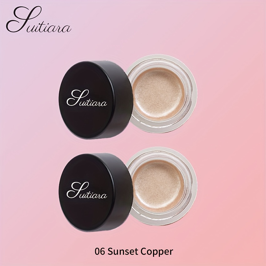 TEMU 2pcs Sunset Copper Jelly Eyeshadow | Bewitching Solo Shimmer Gel Formula | Silky Radiance, Non-fading , Waterproof, Long-lasting Sheer Luxury | Christmas & New Year&rsquo;s Makeup, Women&rsquo;s Eye Polish