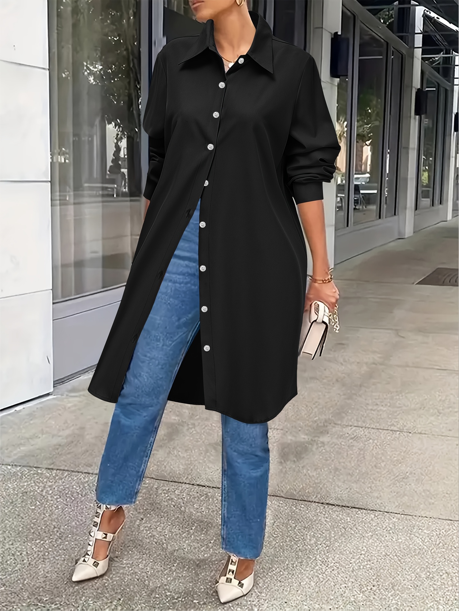 knee length dresses for ladies Women's Long Sleeve Crew Neck T-Shirt main image 1