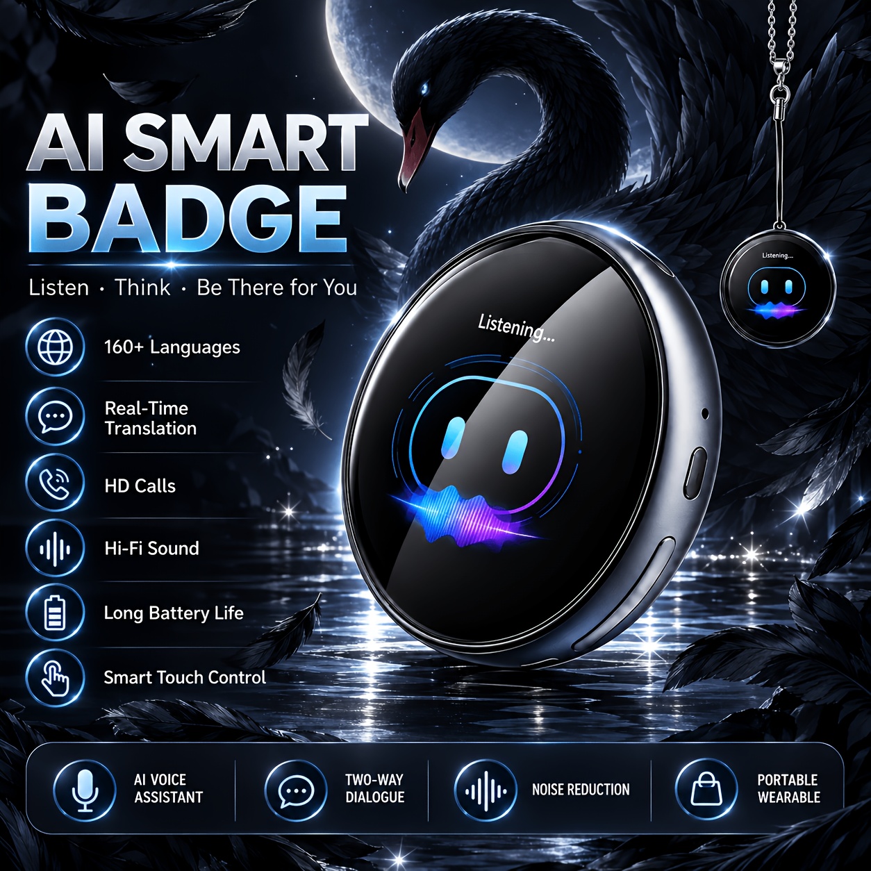 TEMU Znp Z01 New Ai Companion Intercom Provides Voice Companionship Anytime, Ensuring You Are . It Features A High-definition Led Touchscreen And A