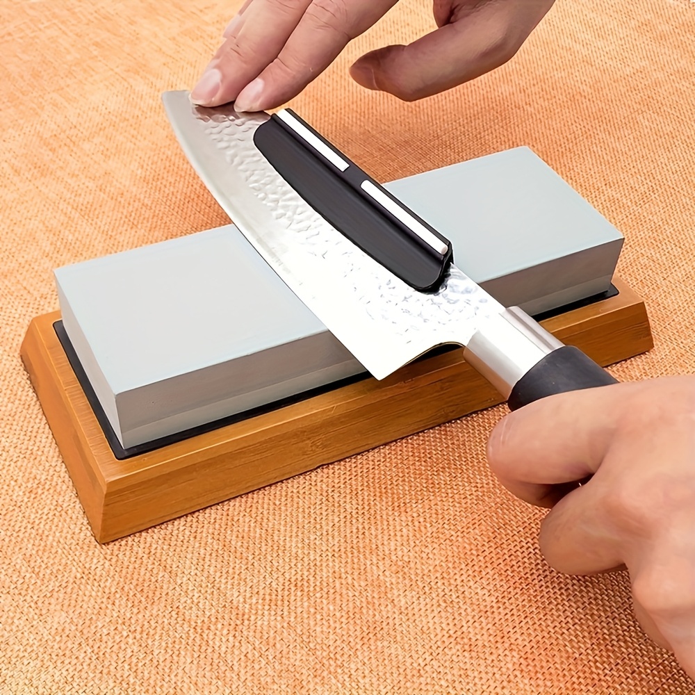 

Professional Diamond Knife Sharpening Stone With Abs Angle Guide - Kitchen Tool Blade Honing