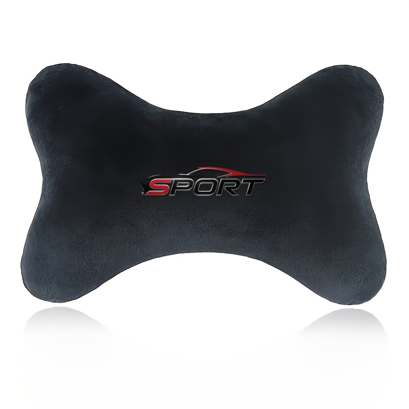 TEMU 1pc Sports Car Logo Neck & Headrest Pillow - Soft Plush Suitable For 99% Of Car Seats, Fit For Drivers & , Compatible For All Vehicles, Reduces