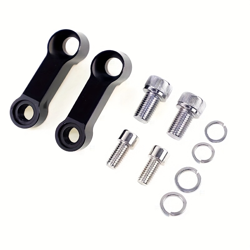 TEMU Pair Of Universal Rearview Mirror Extension Brackets With 8mm/10mm Screws - Durable Aluminum Alloy, Fit For Most Motorcycle Rearview Mirrors, ,