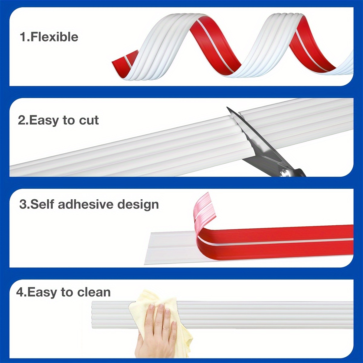 1 Roll Flexible Vinyl Edge Trim Plastic Peel and Stick Tile Wall Trim PVC Pet Edging Liner for Tile Edge Floor Backsplash Corner from Wall Stickers - price 25.31