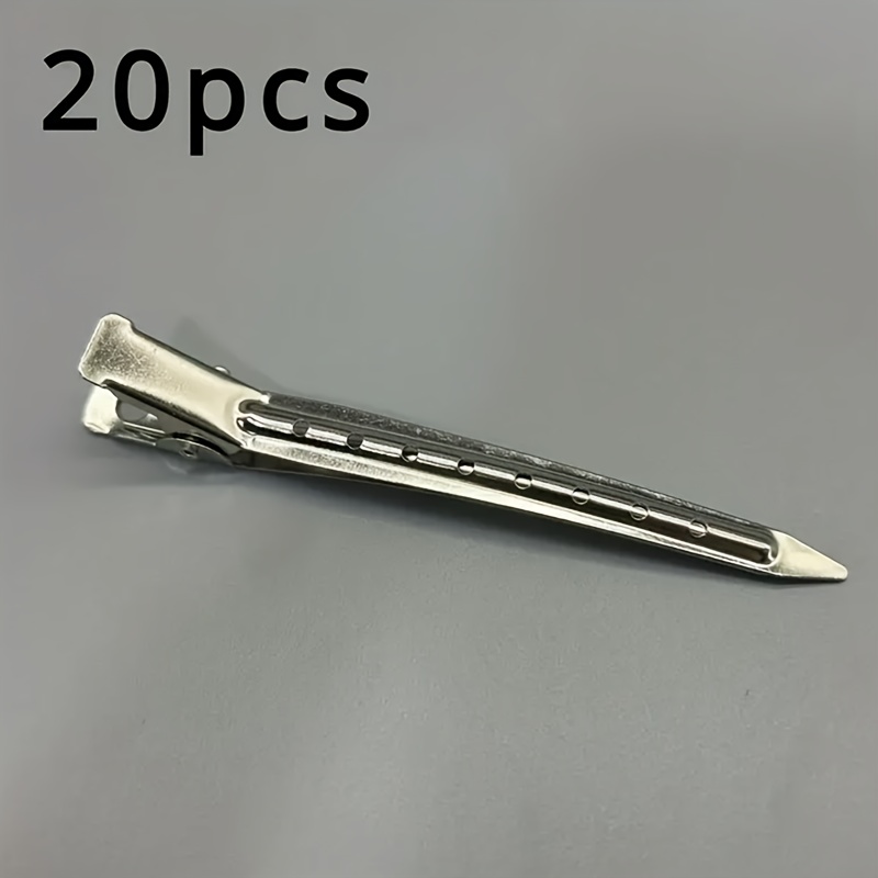 TEMU 20pcs Duckbill Hair Clips, Women's Long Hair Metal Hair Clips, Metal Crocodile Curling Hair Clips, Suitable For Curling Iron Salon