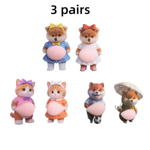 3 pairs 6pcs stickers cute decal decoration album collection