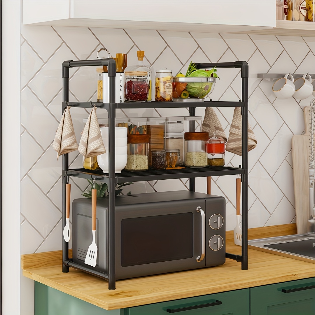 kitchen multifunctional utility shelf 2 tier 3 tier shelf great for microwave and oven open spice organizer kitchen organizer utility racks Product details 1