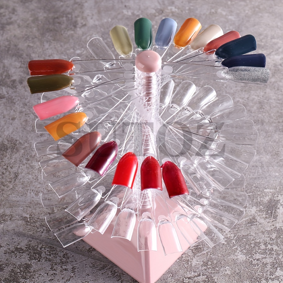 

60-piece Spiral Nail Sticks, Oval Shaped Nail Polish Color Display Stand, Nail Salon Tool, Acrylic Nail Art Display Board, Nail Design Practice Accessory