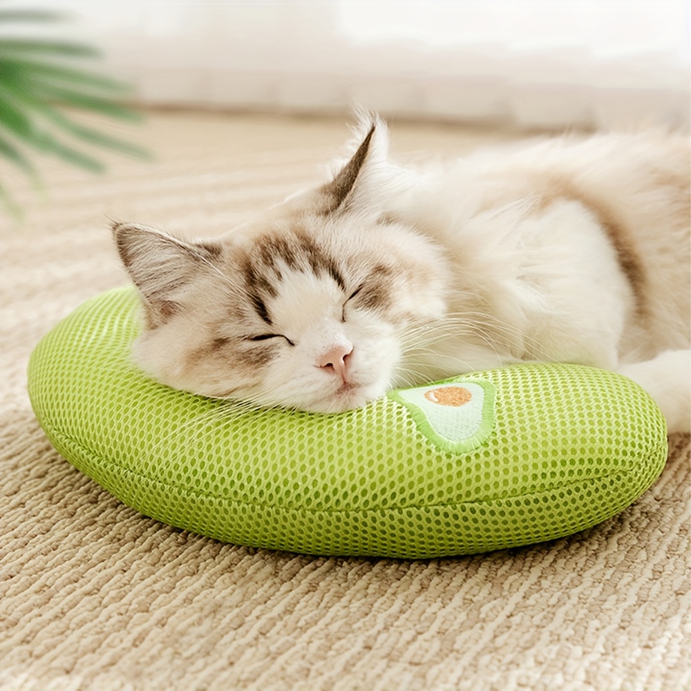 U-Shaped Pet Pillow for Dogs, Soft Plush Neck Support Cushion, Featuring Cartoon Rabbit, Bear, And Avocado Designs, Comfortable Bed Pillow for Fall And Winter, Aids in Alleviating Cervical Pressure