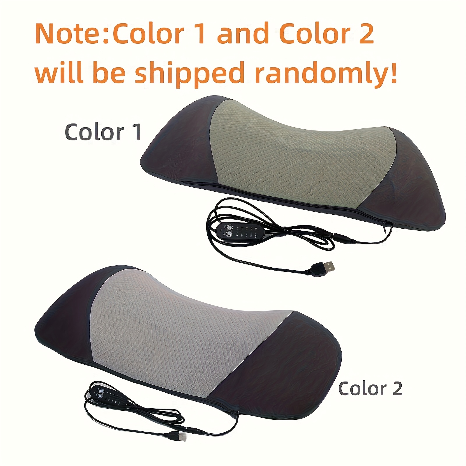 usb powered heated lumbar support pillow with 5 adjustable temperature settings timer ergonomic back for office chairs cars and home use gray backrest pillow Product details 7