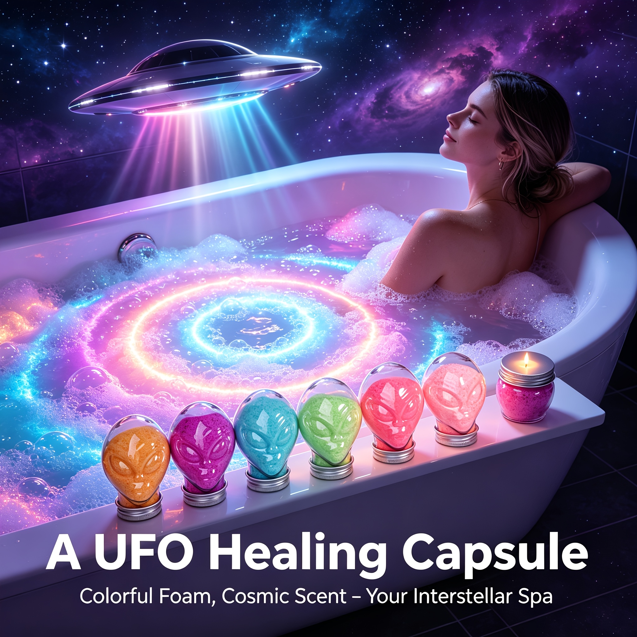 Halloween Magic Bath Bomb Potion, Alien UFO Design