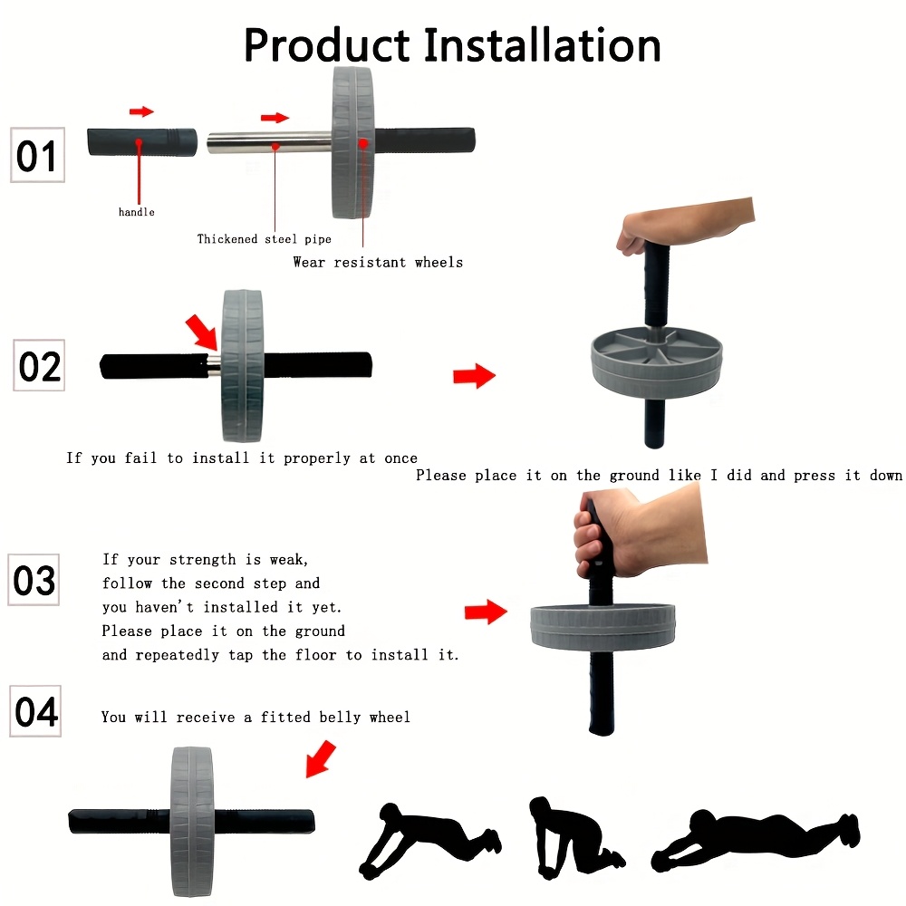 Home Ab Wheel for Toning Abs, Single Roller Exercise Equipment for Slimming Belly and Fitness Training