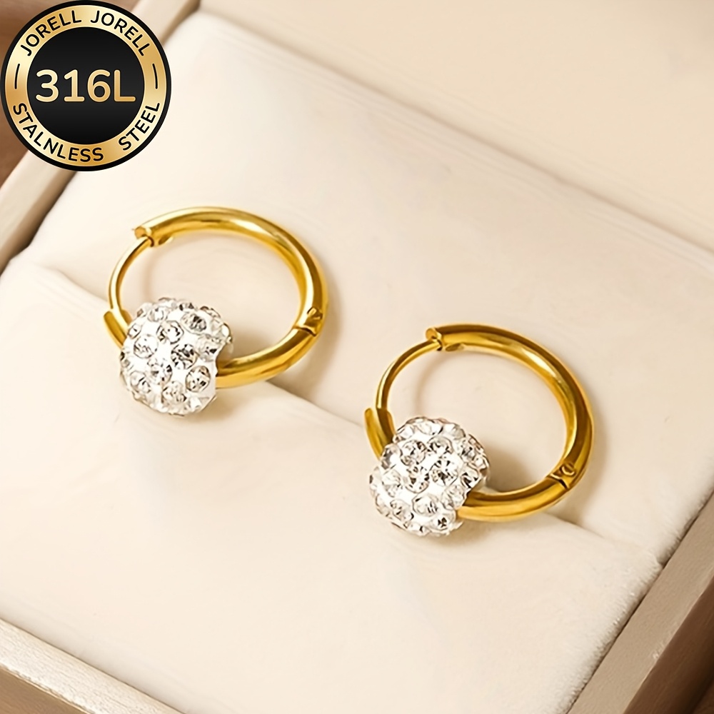 E-shop Hochwertige Edelstahl Goldene Creolen, Hypoallergen, Farbecht, Einfach Elegant, Modische Damenohrringe für den oder Partys, Schmuckaccessoire,