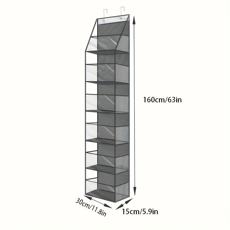 grey door hanging organizer clear plastic pockets – space Temu