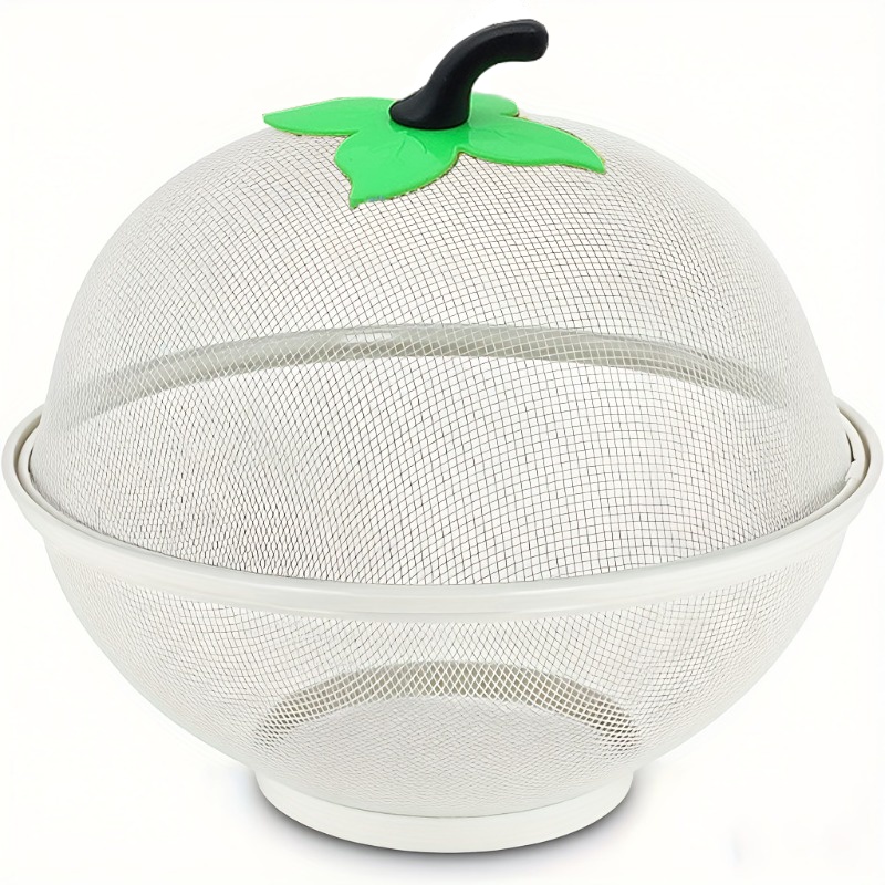 TEMU 2pcs/set Heavy-duty Metal Fruit Basket With Mesh Cover - Rust Proof Design, Airflow Ventilation And Hanging Holes, Durable Metal Structure,