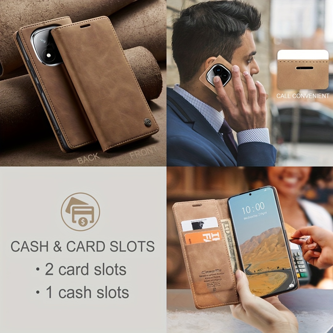 SMYTU Custodia per Xiaomi Redmi Note 14 4G (6,67) con Vetro Temperato,Cover a Libro Flip in Pelle Magnetica Portafoglio Porta Carte Case Protettiva - Nero