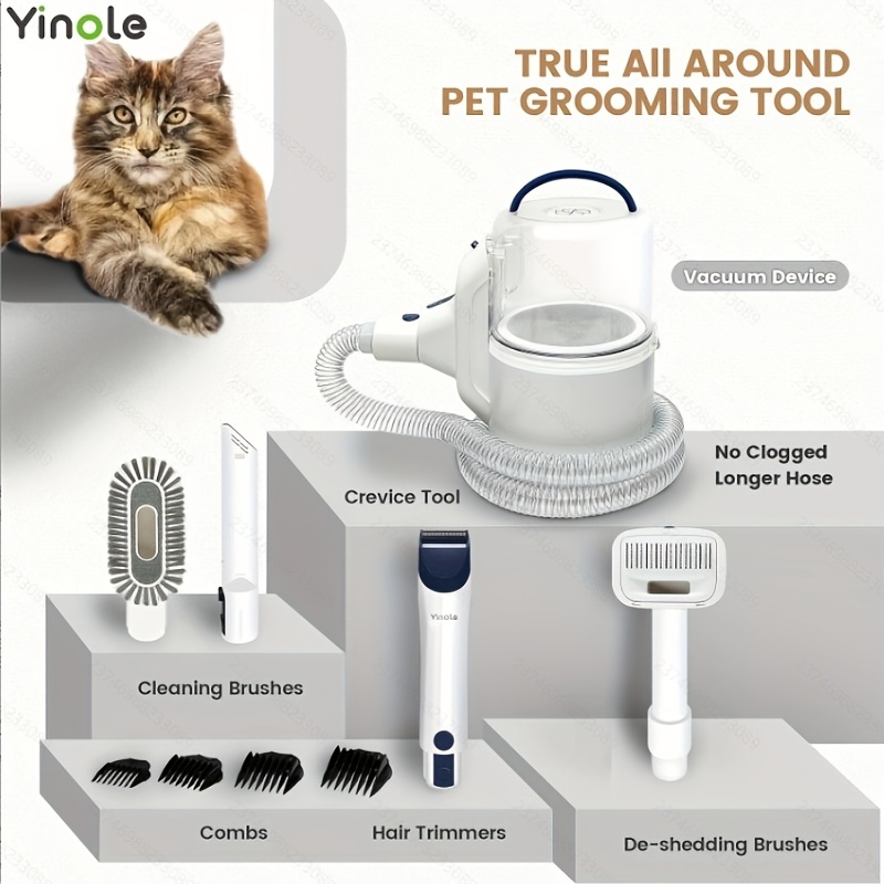 TEMU P50 Dog Grooming Vacuum, Pet Grooming Vacuum With Dog Clippers, Deshedding Grooming Tools, Cleaning Tools, 2.5l Large Cup, 20kpa Adjustable