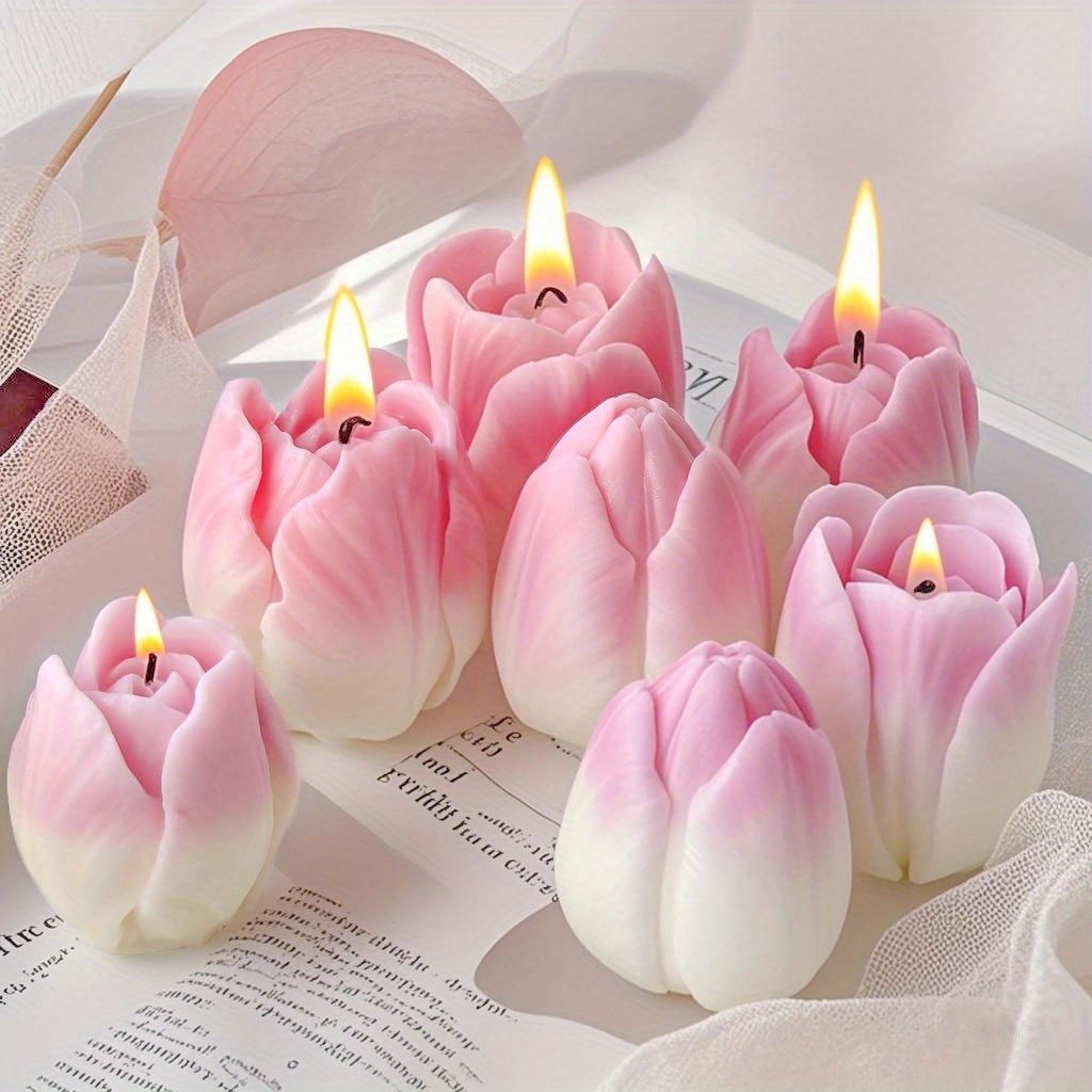 silikonform für tulpen-aromatherapie-kerze diy blumen-gips-duftstein heimdekoration, unregelmäßige form, weihnachts-thema, silikon-material, diy-kunst, kerzenherstellung, form | Hochwertige Und Preiswerte Qualität